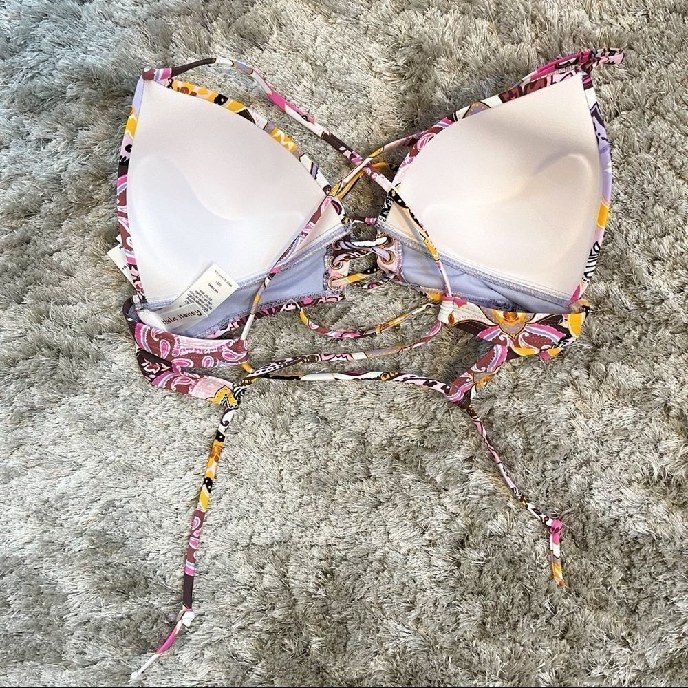 Hula Honey Bikini Lightly Padded Halter Tie-back + Matching Bottoms Size L NWT - Picture 14 of 16